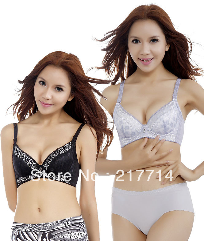 Free shipping women print bra ruffles sexy lady's lingerie underwear 9005