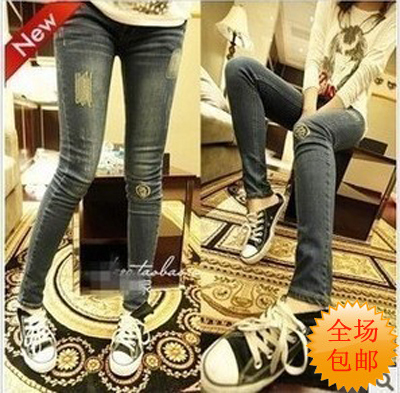 free shipping Women's 2012 autumn and winter hanryu retro finishing type thin Women thickening jeans