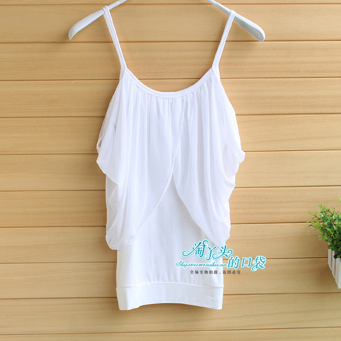 free shipping Women's 2012 modal gauze spaghetti strap vest basic shirt female spaghetti strap vest basic