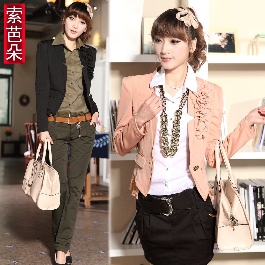 free shipping, Women's 2012 spring knitted cotton top short jacket 8085