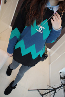 Free Shipping  women's 2013 autumn hot vintage wave sweater sweaters for women