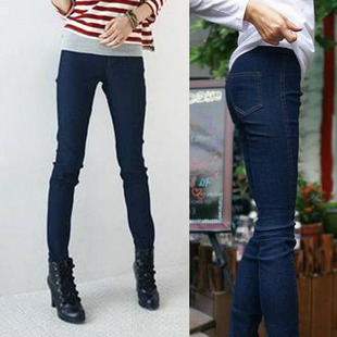 Free Shipping Women's autumn winter 918 elastic waist slim jeans skinny pencil pants high quality