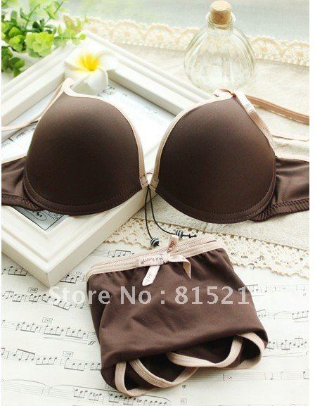 Free shipping women's bra and underwear brown cotton sexy newest fashion