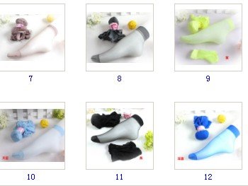 free shipping women's candy colors Socks crystal silk socks cute short thin silk stockings multi colors to select