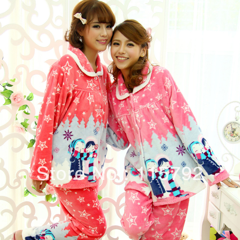 Free shipping women's christmas pajamas flannel pajamas christmas flannel pajamas