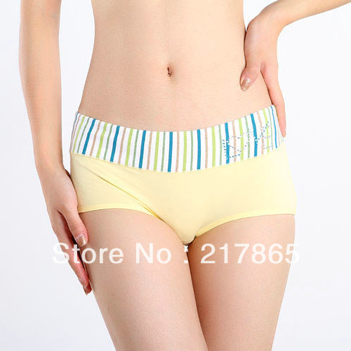 FREE SHIPPING women's cotton panties women's mid waist boxer panties antibiotic candy