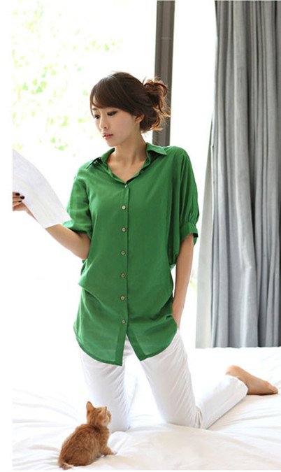 Free shipping women's cotton shirt,ladies' casual shirt,dress shirt, summer shirt blouse 239