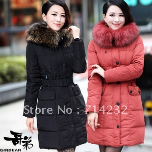 Free shipping! Women's down coats  female 2012 winter down coat medium-long thermal outerwear