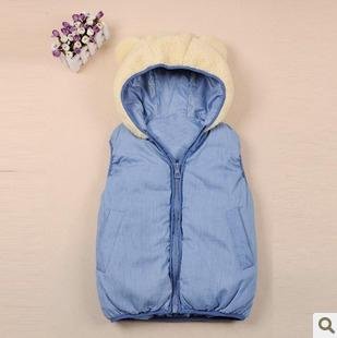 Free shipping women's fashion cute warm bear hooded  Vest