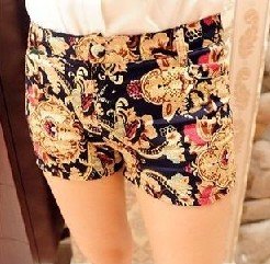 Free shipping women's fashion high waist summer shorts totem short pants Lady vintage shorts