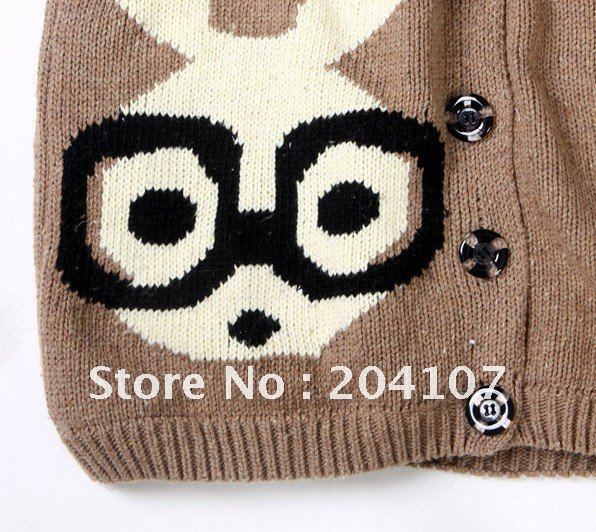 free shipping women's fashion sweaters cardigan with hat rabbit design loose casual thicken outwear double knitting wool