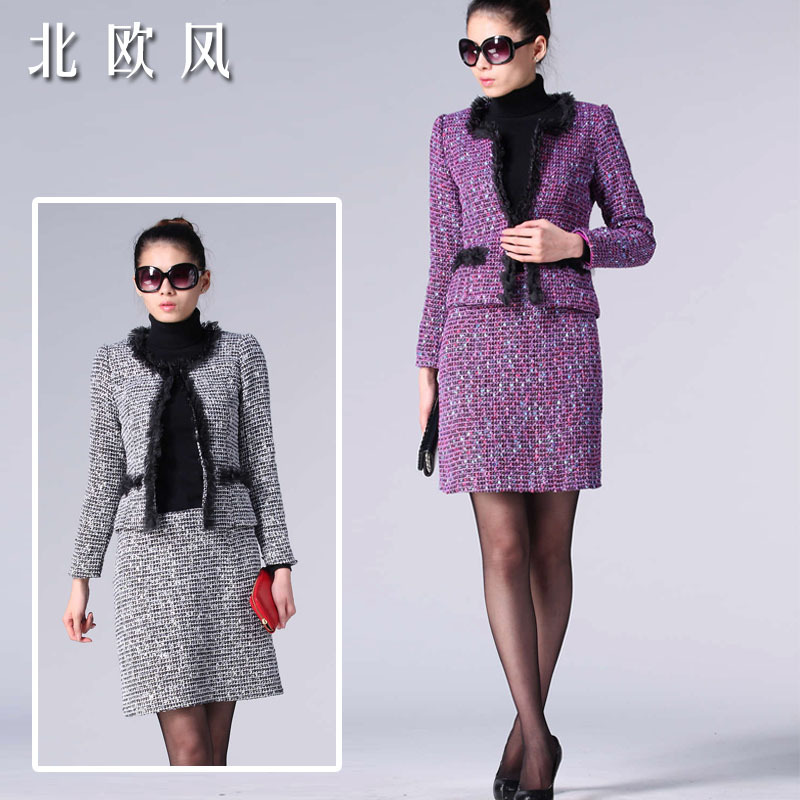 Free shipping Women's formal autumn ol women's work wear suit laciness set fashion skirt 2 piece set work wear q