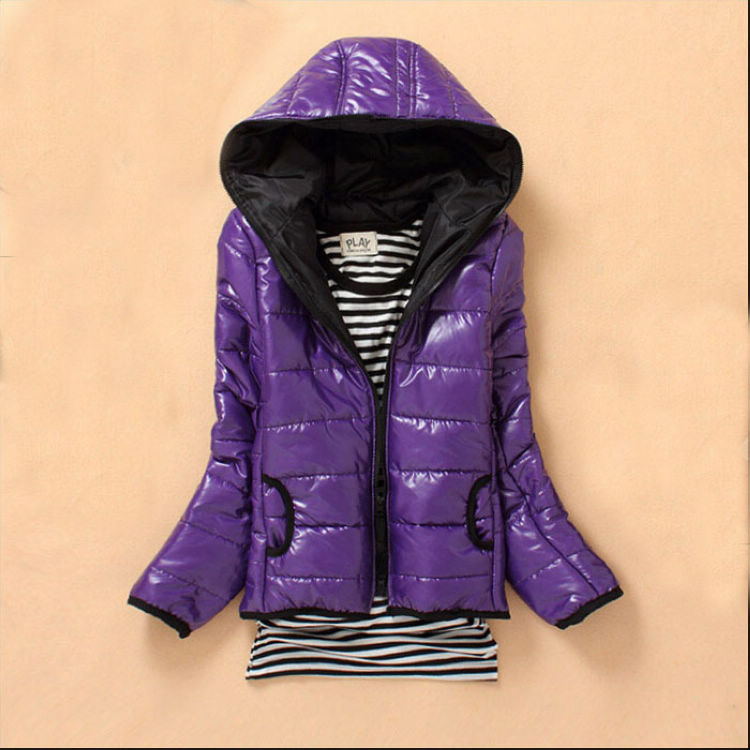 Free shipping women's hooded shiny cotton-padded jacket autumn and winter thick outerwear women's wadded jacket