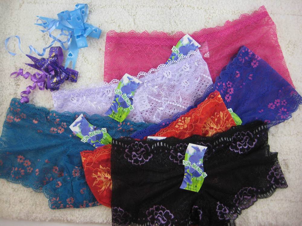 Free shipping!! Women's lace floral high-waisted Panties sexy lacy underwears free size colorful