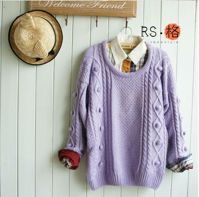 Free shipping women's loose style thick sweater