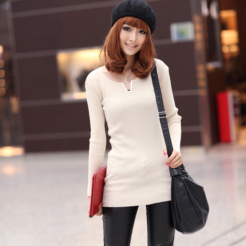 Free Shipping Women's loose turtleneck basic shirt pullover knitted outerwear sweater female 8904 MT