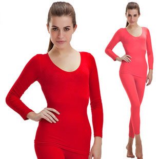 free shipping women's modal beauty care shaper thin o-neck long thermal set sexy soft permeability antistatic underwear EU2013