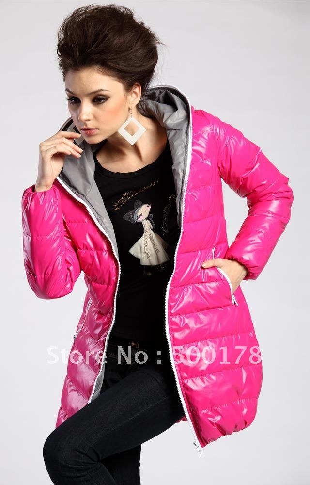 Free shipping, Women's new fashion winter warm duck down coat ladies' long style hooded thin down jacket  AC520