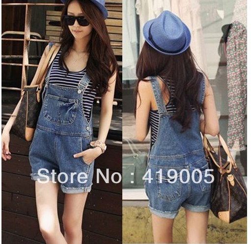 Free shipping Women`s Overalls short Jeans, Suspender trousers Pants Jumpsuit