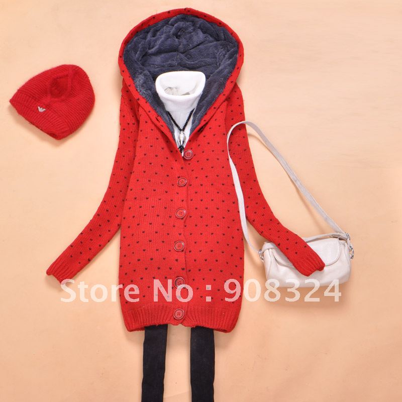 free shipping women's plus size loose cardigan velvet thick women sweater outerwear winter 4 colors 1pcs/lot