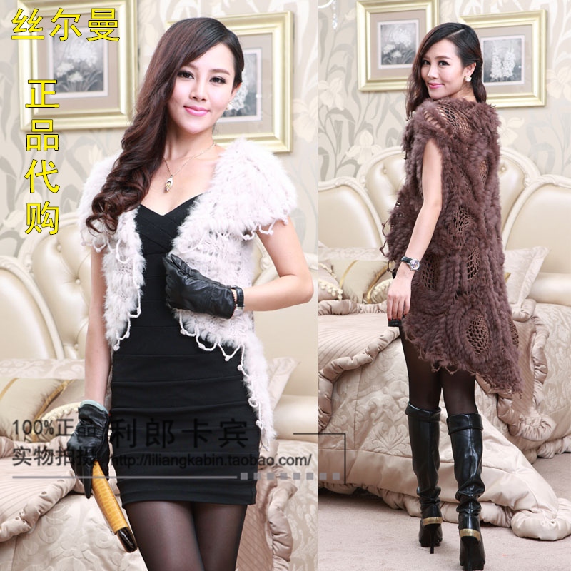 Free shipping! women's rex rabbit hair costume cape fur coat