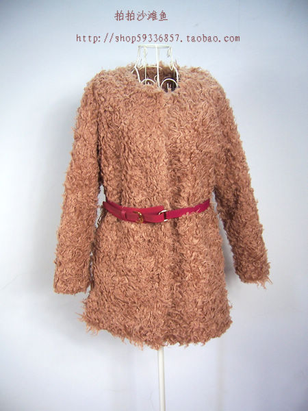 Free shipping Women's roll lamb wool short design outerwear medium-long outerwear fur coat