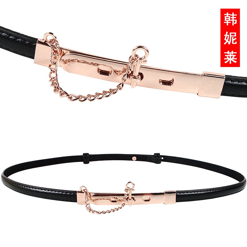 Free Shipping Women's serpentine pattern thin belt female all-match decoration genuine leather thin belt Women fashion