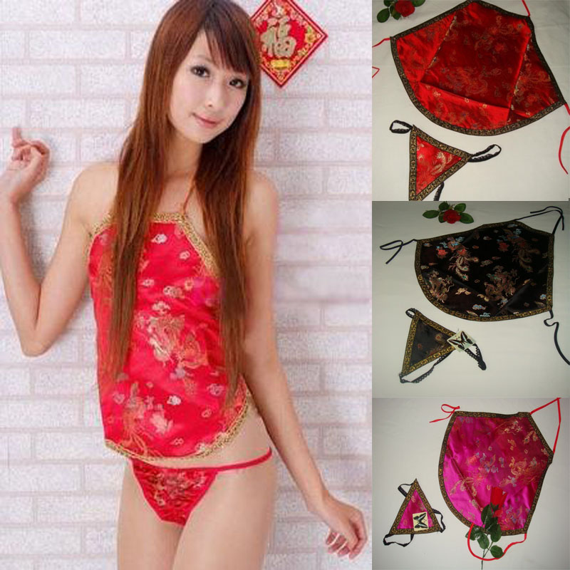 Free shipping Women's sexy apron set belt t national trend bellyached set lingerie