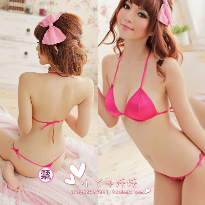 Free shipping!!!Women's sexy bandage bikini bra set lacing halter-neck top thong set 880