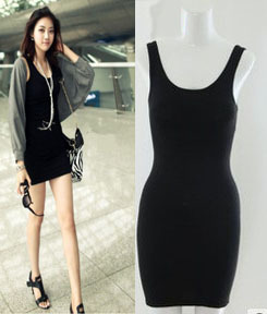 Free Shipping  Women's Sexy Summer Dress Candy Colors Sleeveless Vest Tank Tops Mini Dress 132