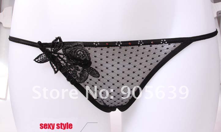 free shipping women's sexy underwears /Sexy mesh g crystal lace  thong Underpanty Lingerie,sexy g thongs lace panties for women