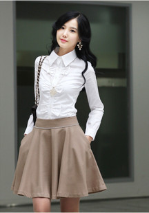 Free shipping Women's spring 100% cotton dress set work wear work wear skirt