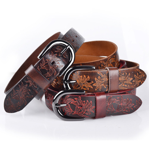 Free shipping Women's strap first layer of cowhide genuine leather belt unisex belt wide fashion doodle print belt female 5620