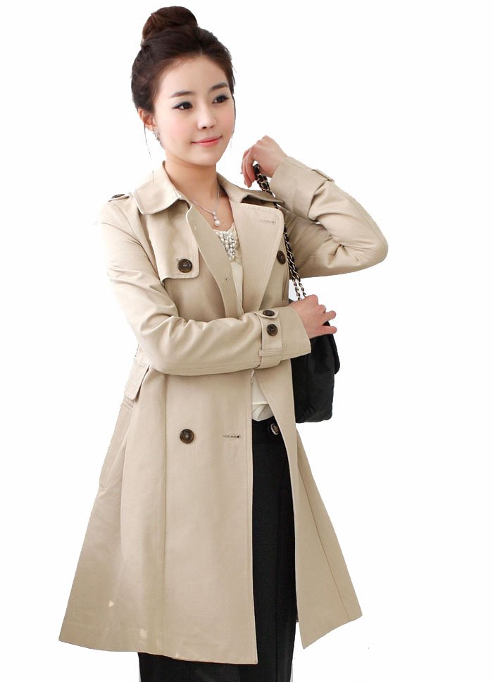 Free Shipping Women's Trench Coat Fashion Solid Color Elegant Long Belt Double Breasted Buttons Plus Size Wholesale XXXL WW1611