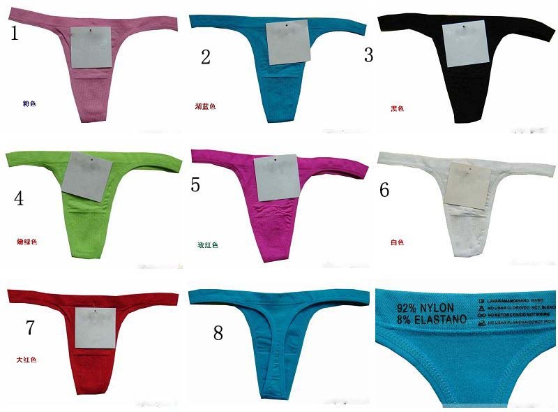 Free Shipping  women's underwear Sexy  T-shaped  panties   T-back G-string  briefs  50pcs/1Lots many colors