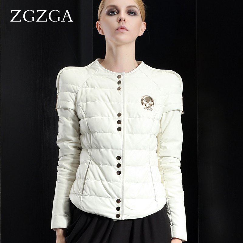 Free shipping Women's vintage white short design sheepskin genuine leather down women's leather clothing