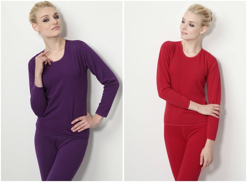 Free shipping women's winter thickening thermal underwear set 100% cotton