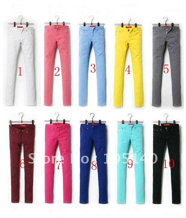 Free shipping Women Sexy Candy flexible and stretch Leggings Colors cotton Pencil Pants Jeans Trousers Quickly deliver