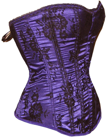 Free shipping Women Sexy Elegant Purple sexy satin print corset Sexy Bustier 5 Sizes S M L XL XXL 1066031501