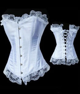 Free shipping Women Sexy Elegant White Lace Corset With Boning Sexy Bustier S M L XL XXL1066031537