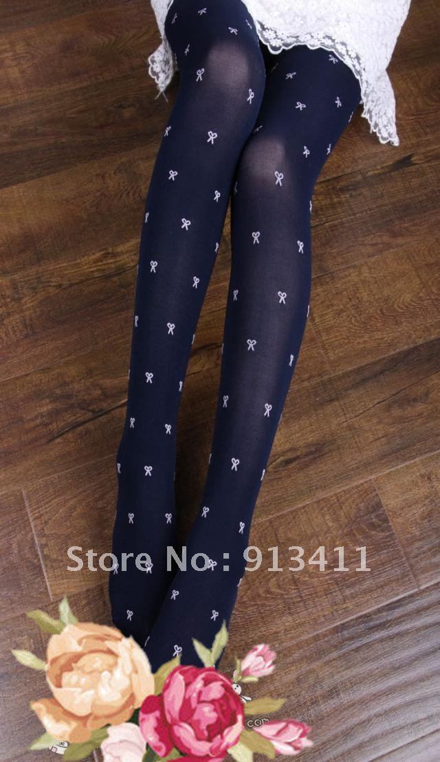 Free Shipping!Women Sexy spring and autumn and the velvet filar socks tights bowknot decorative pattern