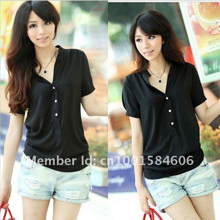 Free shipping women shirts short-sleeved shirt 4-color 3-size