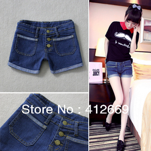 Free Shipping  Women Skinny  All-match Denim Shorts , YUDITH Vintage sexy shorts