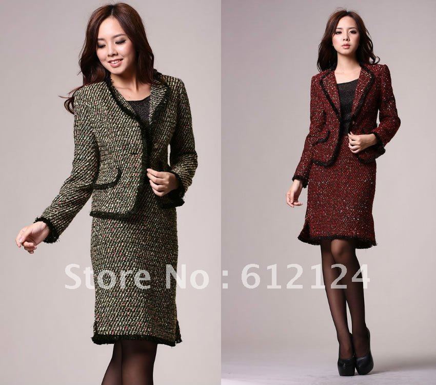 Free shipping Women suits fashion ladies suit business elegant formal office wear Red Yellow