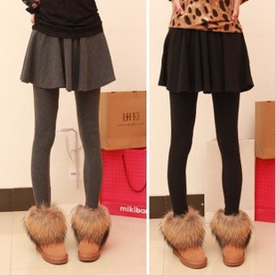 FREE SHIPPING Women WInter Bamboo inside Thicken Fur Leather Leggings Pants Hot Sale YWJR1481