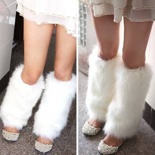 Free shipping  Women Winter Fur Leg Warmers Boots Warmer  20CM 30CM  40CM Can Choose