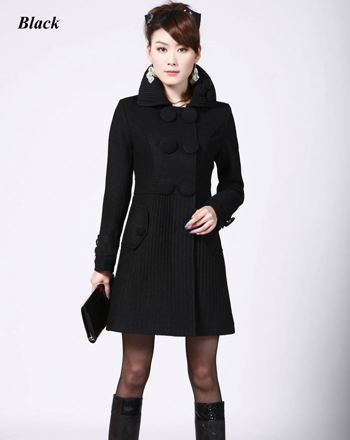 Free shipping women wool coat new fashion long overcoat outerwear jacket trench coats winter warm windbreaker slim fit clothes