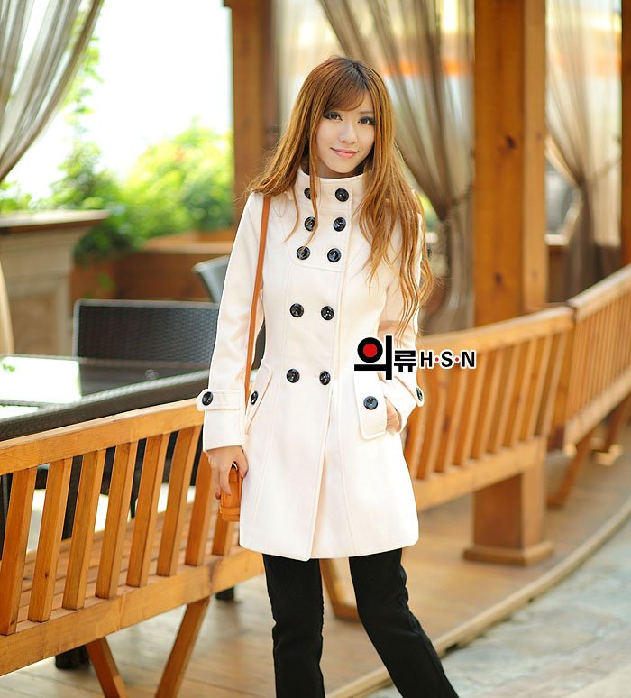 Free shipping women wool coat trench coats outerwear clothes winter jackets double breasted long overcoat 2013 lady clothing