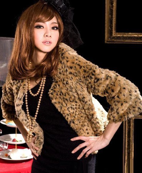 free shipping womens 2013 autumn and winter vivi slim leopard print short jacket