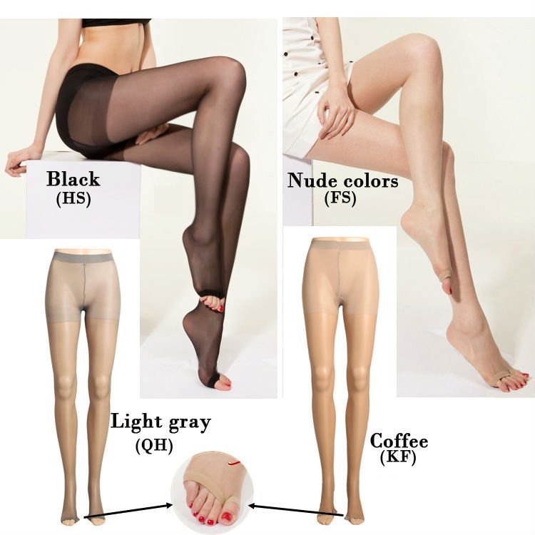 Free Shipping Womens Sexy Toeless Peep Toe Tights Pantyhose Stocking Color Nude Black